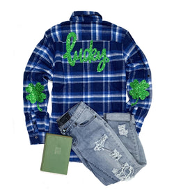 Lucky Shamrock Flannel - Small - Shop Love and Bambii