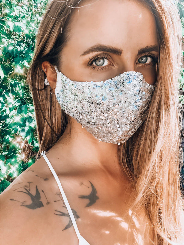Sequin Fitted Face Mask - Shop Love and Bambii