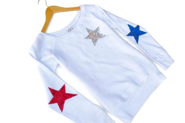 Patriotic Triple Star Sweatshirt - Shop Love and Bambii