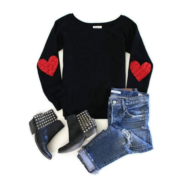 Heart on elbow sweater shop