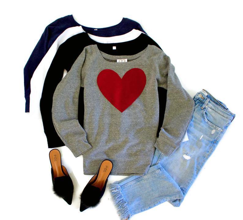 Velvet Heart Sweatshirt - Shop Love and Bambii