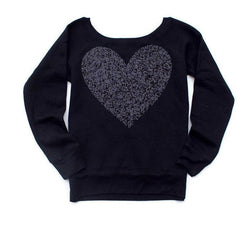 Black Heart Sweatshirt - Shop Love and Bambii