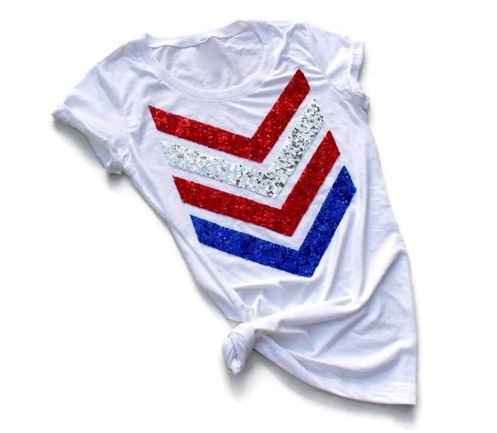 Red White and Blue Chevron Tee Shirt - Shop Love and Bambii