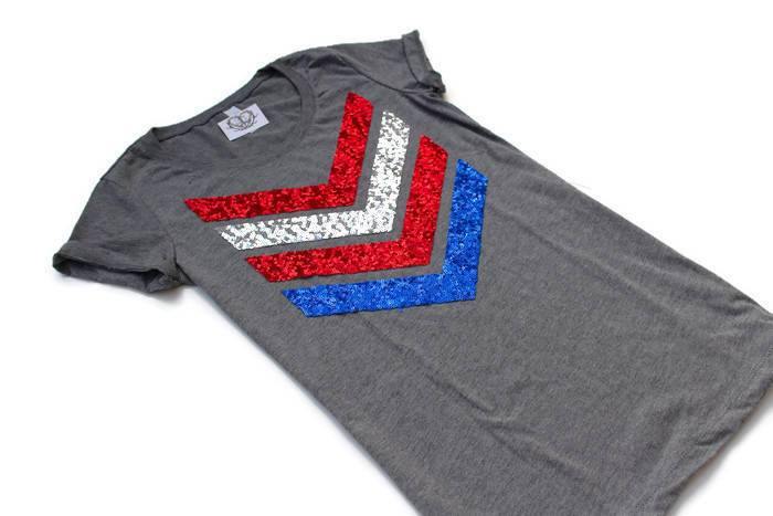 Red White and Blue Chevron Tee Shirt - Shop Love and Bambii