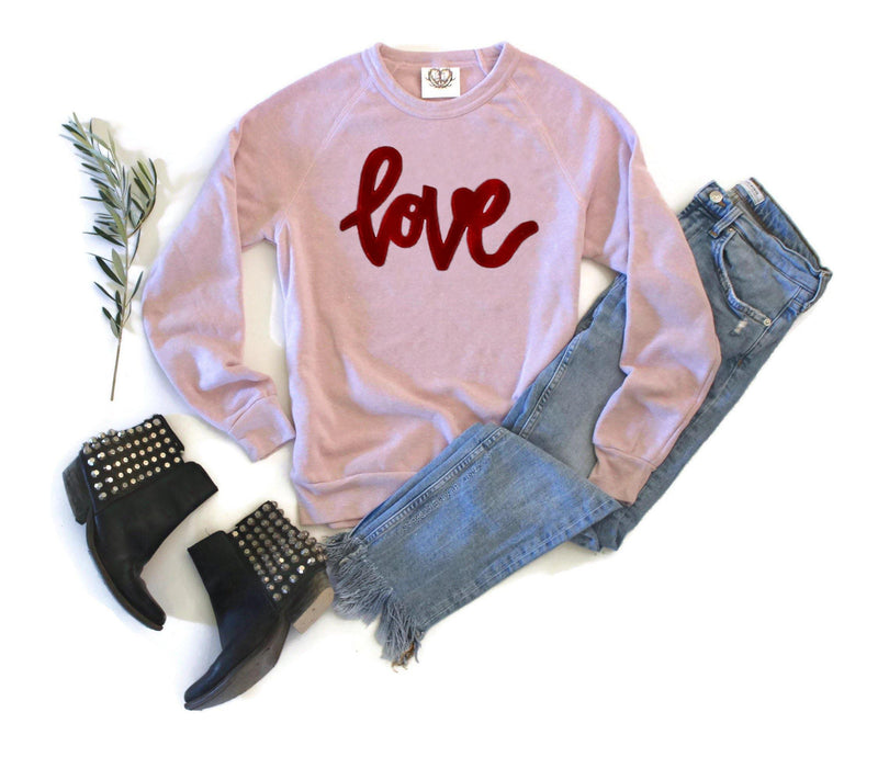 Velvet Love Pink Sweatshirt - Shop Love and Bambii